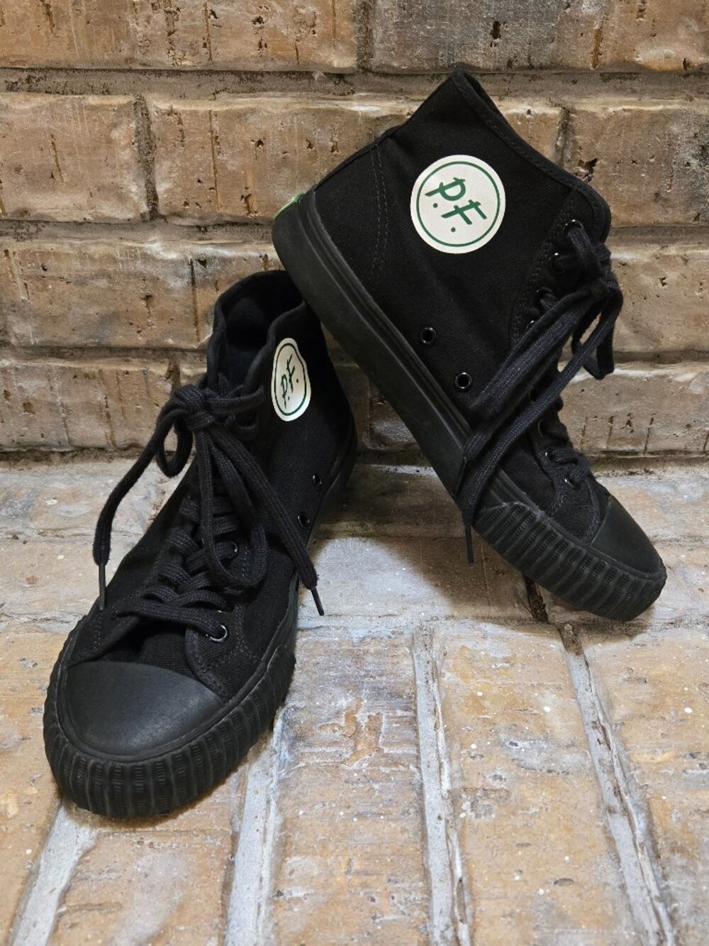 PF Flyers 1993 Center High Top Black Canvas Sneaker Mens 8 Womens 9.5